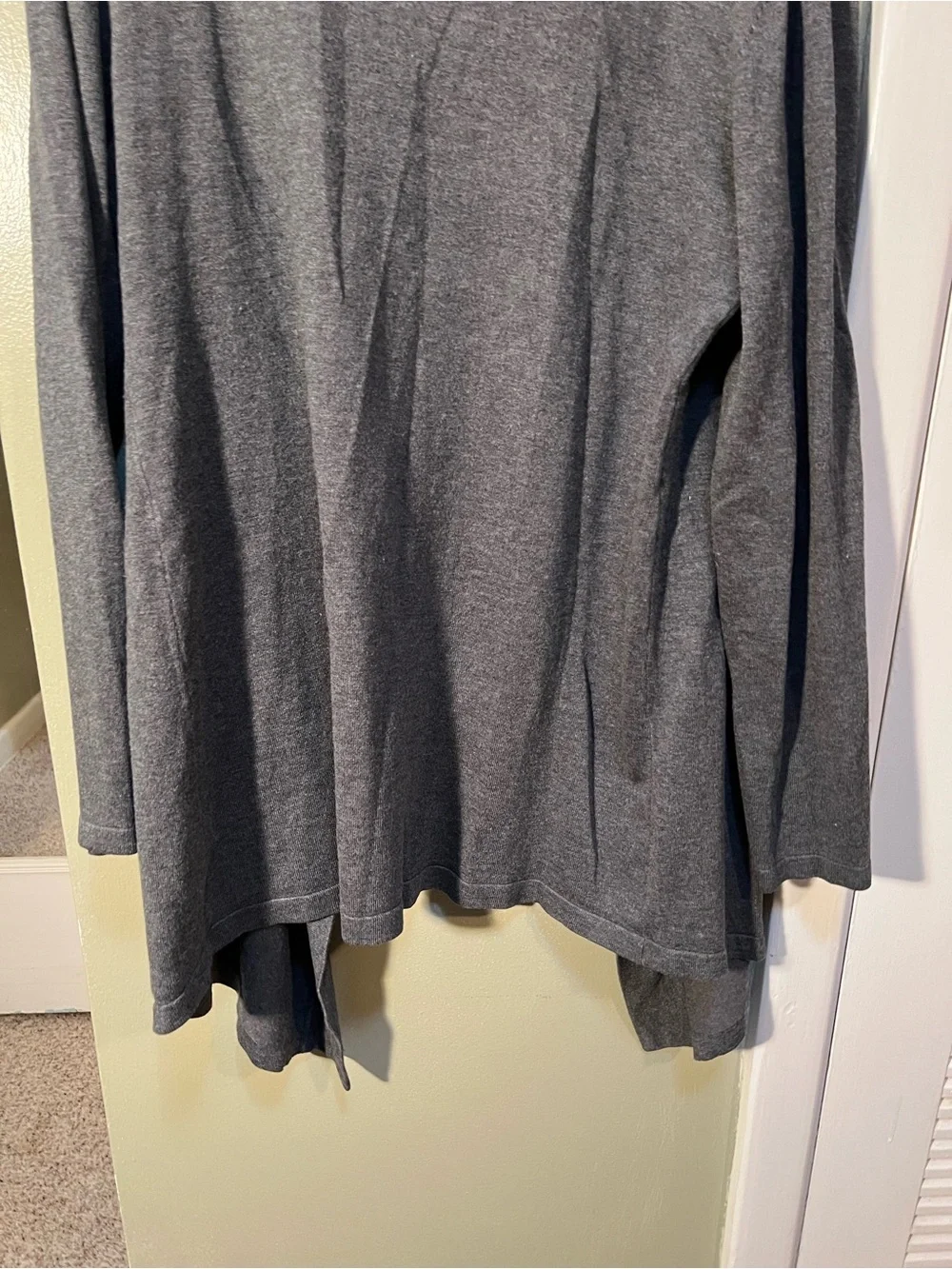 89th & Madison Women's Size XL Open Front Cardigan Sweater Dark Charcoal Gray